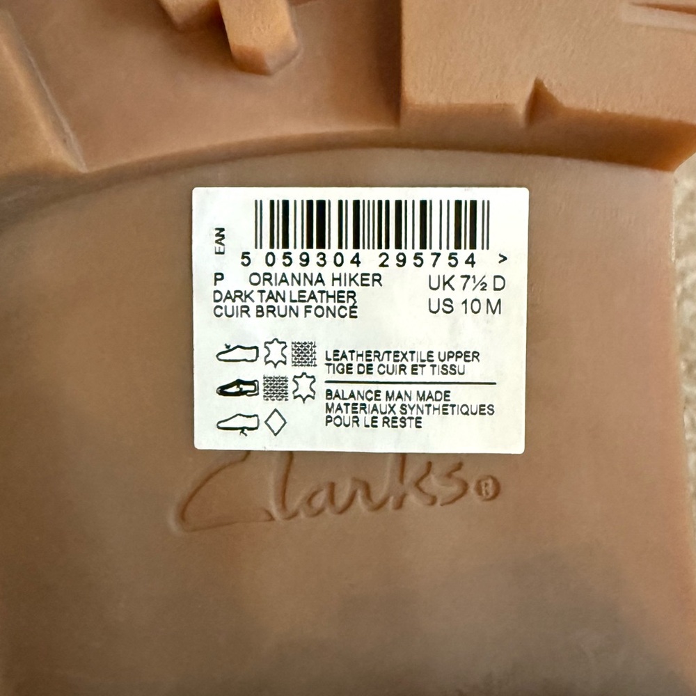 CLARKS Dark Tan Orianna Leather Hiker Boots - Picture 6 of 10